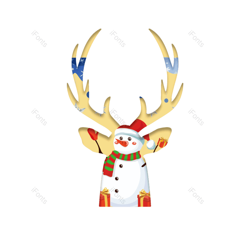插画图片,雪人元素,新年PNG,圣诞免抠素材